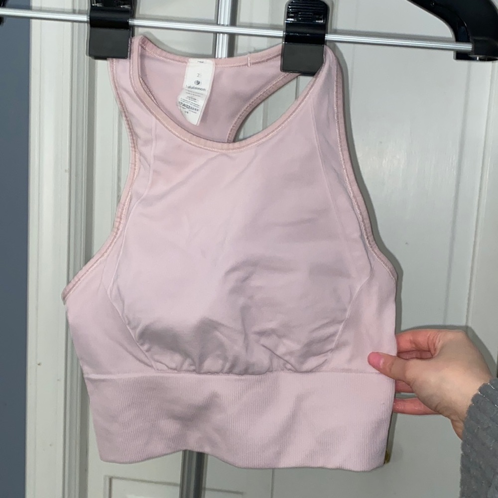 Lulu lemon blush lightly padded sports bra size 2